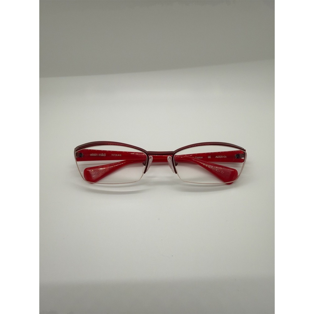 Alain Mikli Titane Red Eyeglasses Frames Hand Made in France A0305-06 Titanium